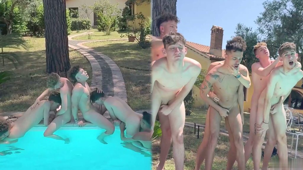 Italian Twink Pool Party Foursome: Andre_twink, Matteotwink,