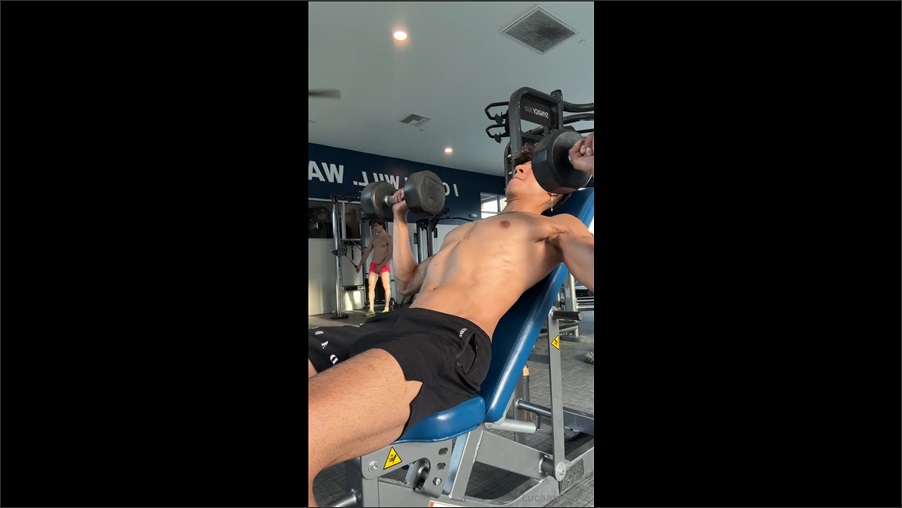 Luca Ambrose Shirtless Gym Tease - Whats Your Next Move