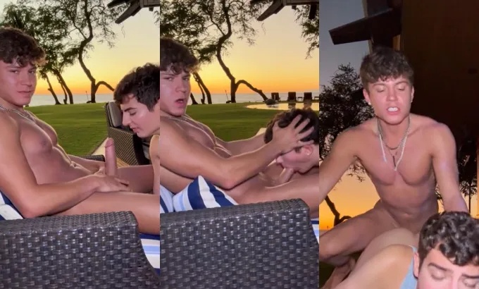 Kayleb Alexander Sucks Drake Von at Sunset Before Hard Fucking