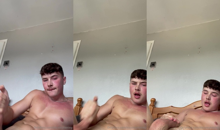 Corey Henley Jerking Off and Cumming Over Young Fit Body