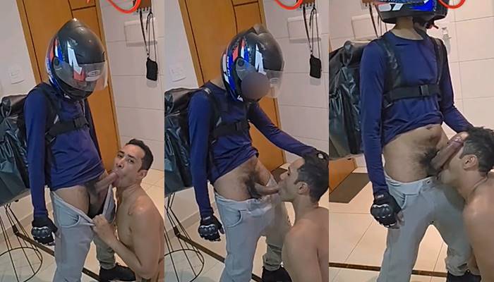 Andflix - sucking the delivery driver's fat cock