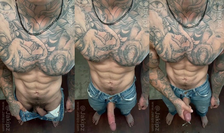 Stroking my big cock in jeans while talking dirty - Jake Andrich (Jakipz)