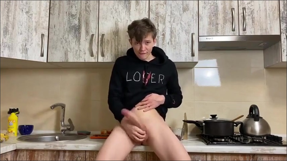 Rushlight Dante Jerking Off Hard in Kitchen Solo