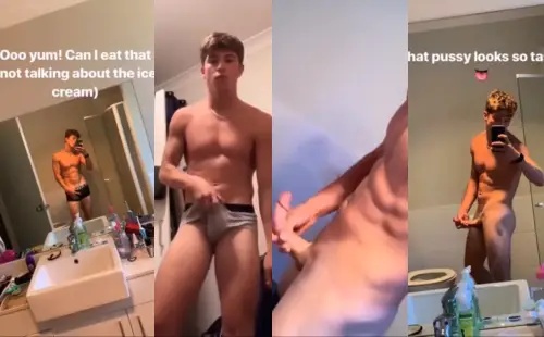 Cute Fit Twink Jerks His Cock Compilation