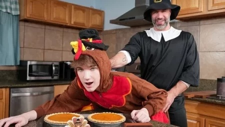 Cole Connor and Nicholas Michaels fuck raw in Gobble, Gobble, Stuff Me Raw