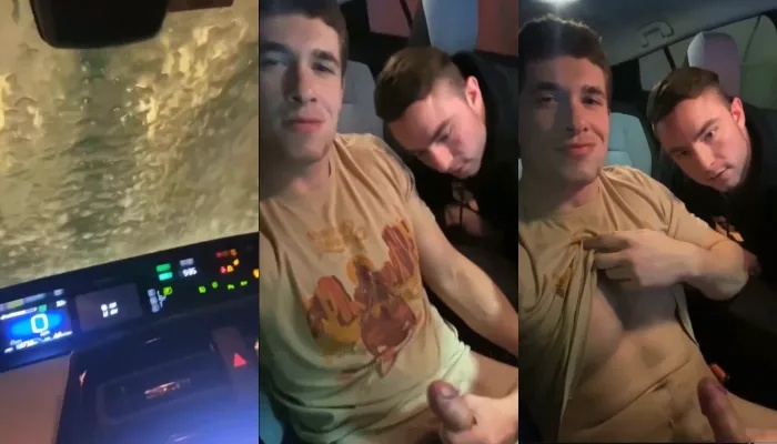 Jerking Together in the Car Wash: Amateur Public Handjob Action
