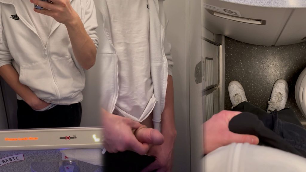 Fedehub_Twink Jerks Off in Plane Lavatory