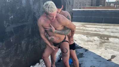 Rooftop Bang! Seth Knight & Joey Parker Bareback RFC Fuck