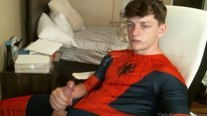 sexylax69 – Jerking off and cumming in a Spiderman suit – OnlyGayPorn