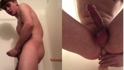 Cute twink rides a dildo and jerks off – OnlyGayPorn