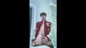 Jerking off in my varsity jacket and tasting my load – Aedan Carden (prettyboyaedan) – OnlyGayPorn