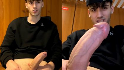 Twink jerks his massive cock – OnlyGayPorn