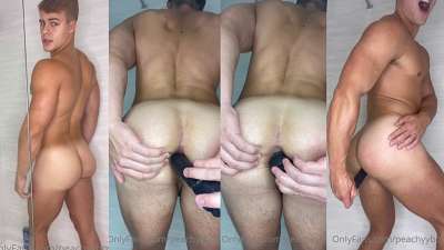 PeachyyBoy fucks himself with a toy in the shower – OnlyGayPorn