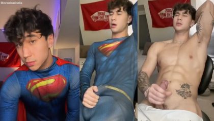 tiktoker Evan Lamicella cumming on Superman costume – OnlyGayPorn