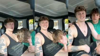 Blowjob in the car – OnlyGayPorn