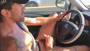 Jerking off while driving for Uber – Chris Damned – OnlyGayPorn