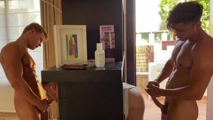 Leo Lemento and Carlos Effort fuck David Luca – Onlyfans – OnlyGayPorn