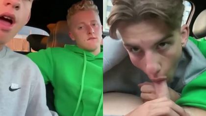 Blowing my friend in the car – OnlyGayPorn