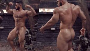 Atlas Astone – flexing naked after a workout – OnlyGayPorn
