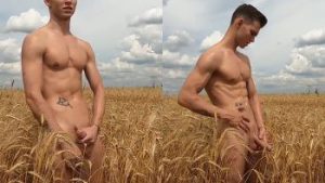 Igor Kireev – country boy jerks off and cums in a field – OnlyGayPorn