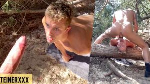 Cedric Dreamer and Sam Steiner (Samt_MDT) – throat fuck in the woods – OnlyGayPorn