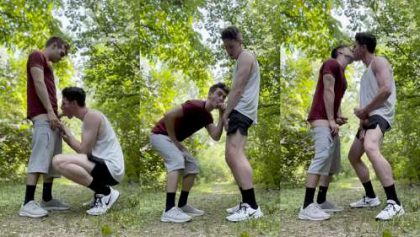 TheStepBrothers – quick blowjob and jerk off on a hike – OnlyGayPorn