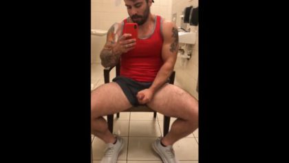 Jerking off in the bathroom and shooting my load over the mirror JordanxBrandt – OnlyGayPorn