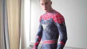 Jerking off while wearing my Spider Man costume Max Barz max_barz – OnlyGayPorn