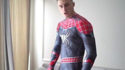 Jerking off while wearing my Spider Man costume Max Barz max_barz – OnlyGayPorn