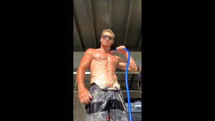 Hosing myself down outside Jaymz Wright jaymzwrightx – OnlyGayPorn