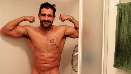 Showing off my muscles in the shower Brett King – OnlyGayPorn