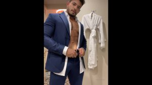 Taking off my suit and showing off my hard cock Alejo Ospina – OnlyGayPorn